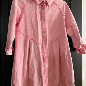Pink Button-Up Mini Dress